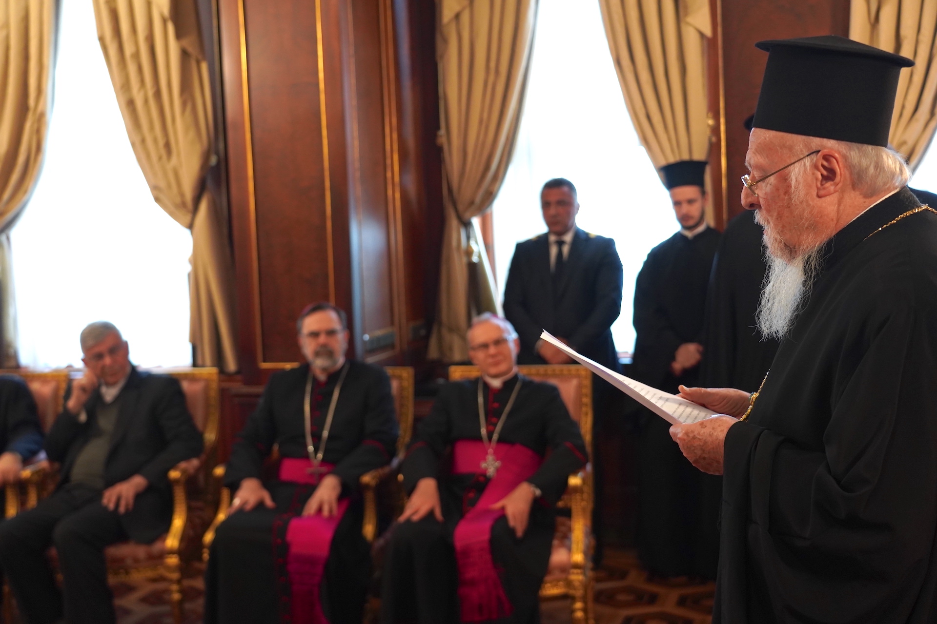 Group of Roman Catholic Hierarchs and clergy visit the Ecumenical Patriarch at the Phanar