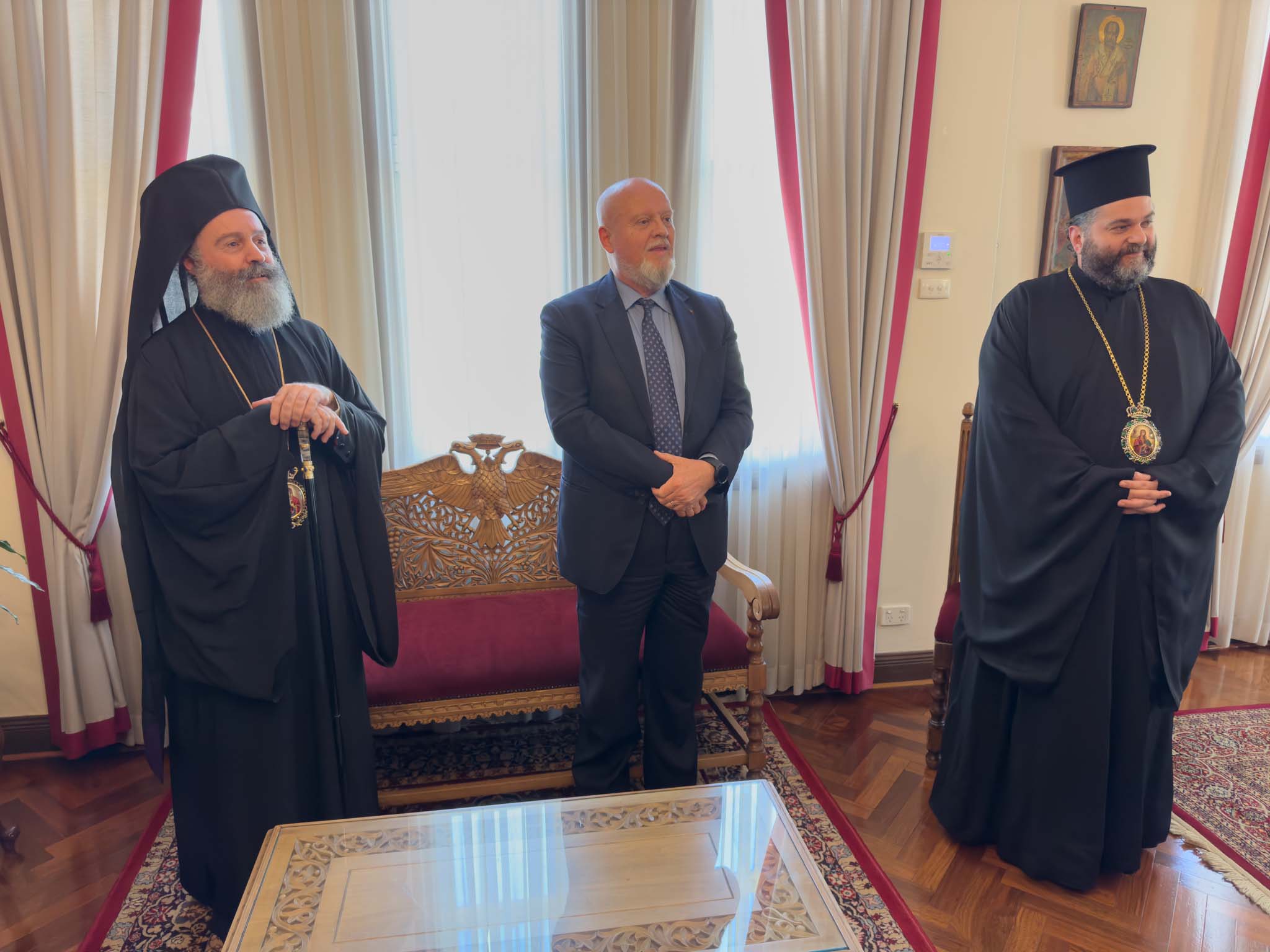 The Ambassador of Romania to Australia visits Archbishop Makarios of Australia
