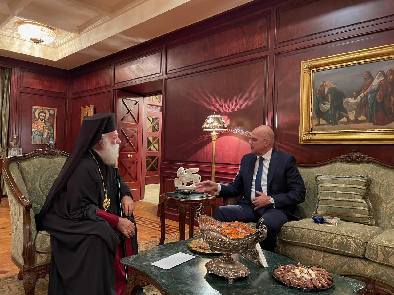 Visit of the Minister of National Defence of Greece to the Patriarch of Alexandria